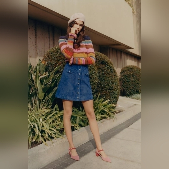 NWT Anthropologie Button-Front Mini Skirt size 2 - Picture 5 of 10